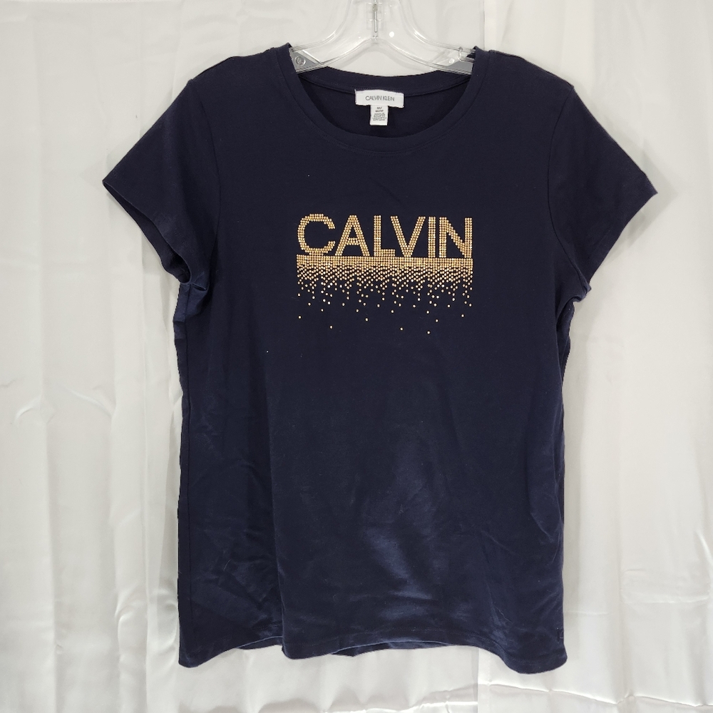 Calvin Klein Size Medium Navy Blue T-Shirt